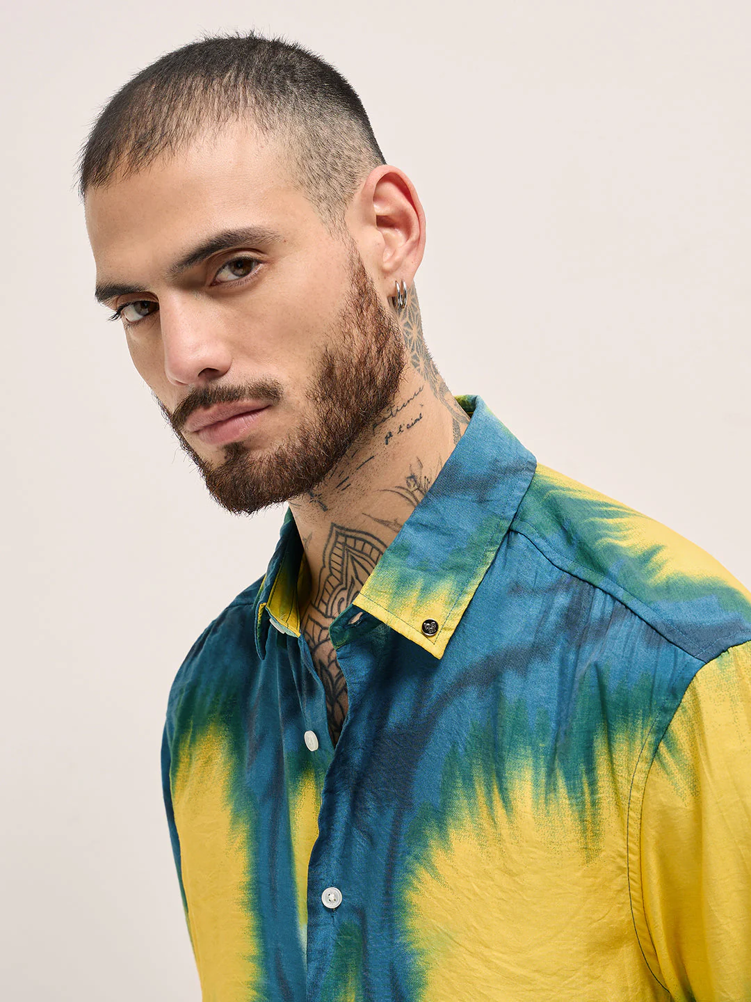 Men Multi-Color Abstract Digital Print Relax Fit Casual Shirt - Image 5