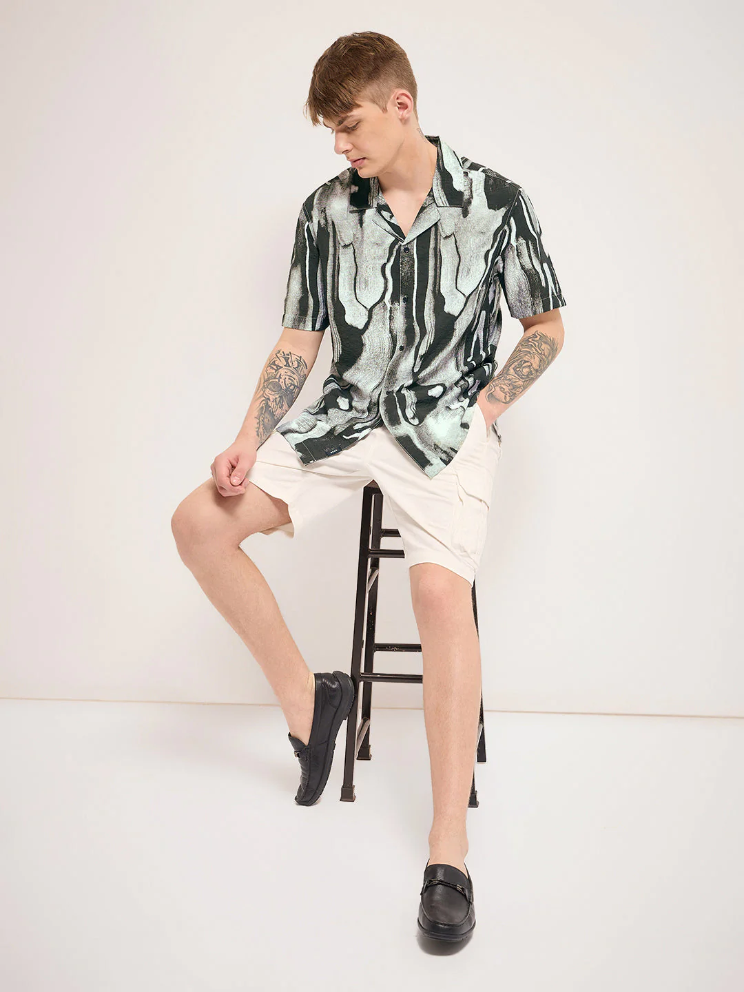 Men Multi-Color Abstract Print Regular Fit Casual Shirt - Image 5