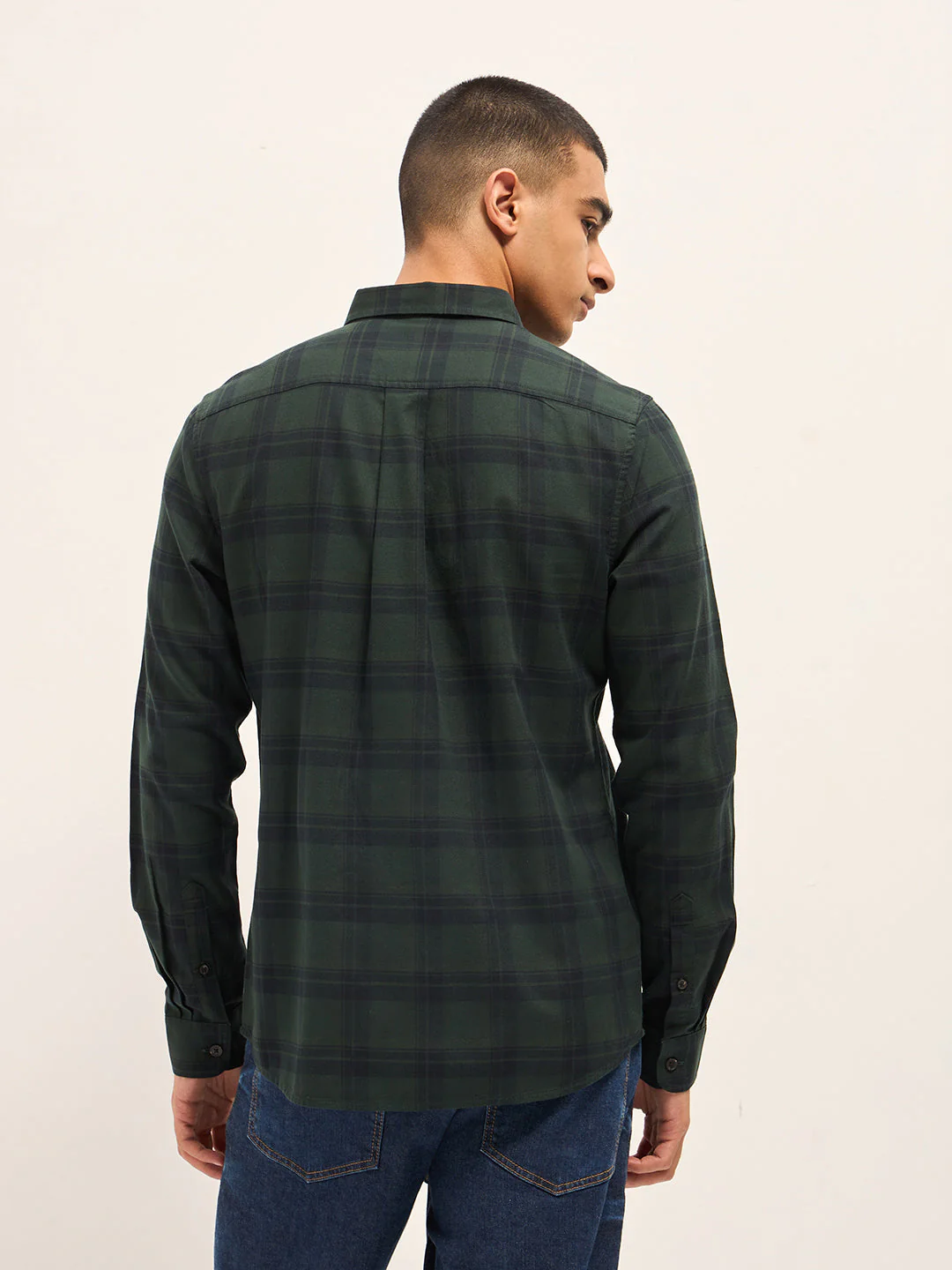 Men Multi-Color Block Check Slim Fit Casual Shirt - Image 2
