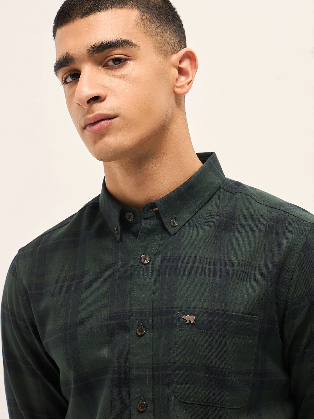 Men Multi-Color Block Check Slim Fit Casual Shirt - Image 5