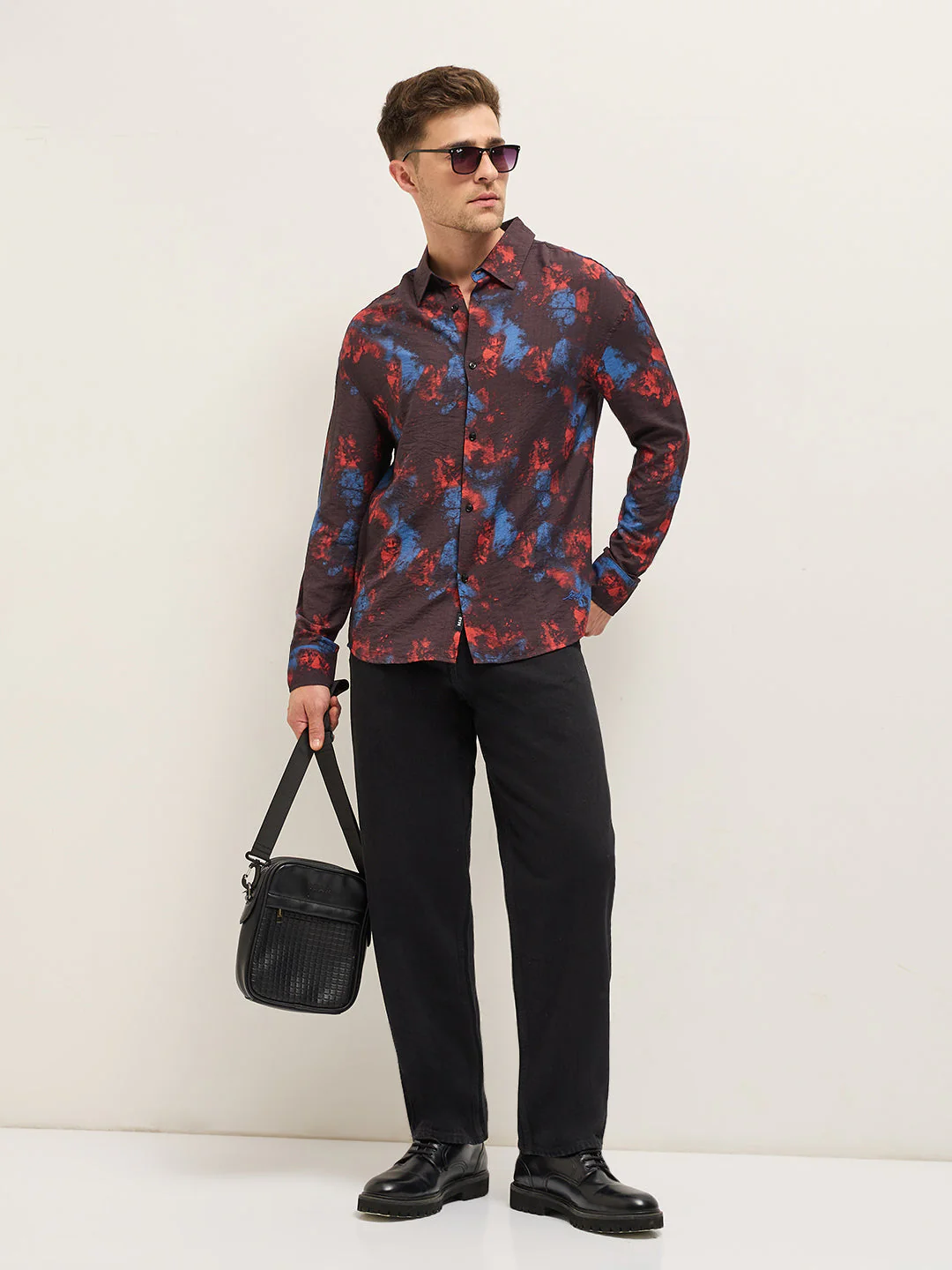 Men Multi-Color Bold Abstract Tie-Dye Print Relax Fit Overshirt - Image 4