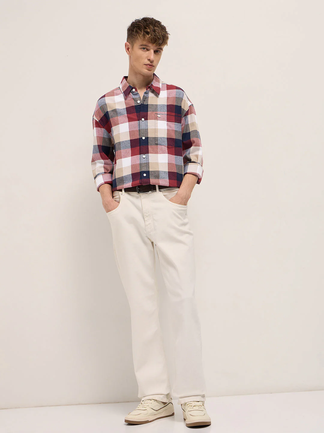 Men Multi-color Buffalo Checked Design Relaxed Fit Overshirt - Image 4