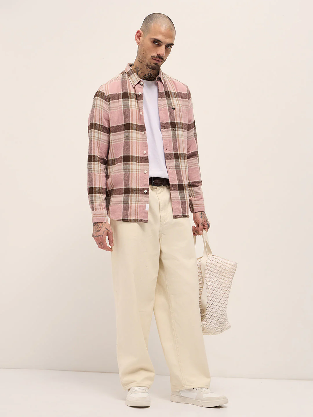 Men Multi-Color Checked Flannel Shirt - Image 4