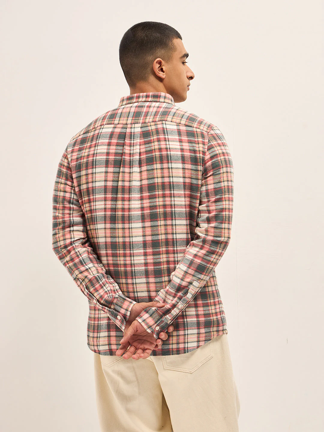 Men Multi-Color Checked Flannel Shirt - Image 2