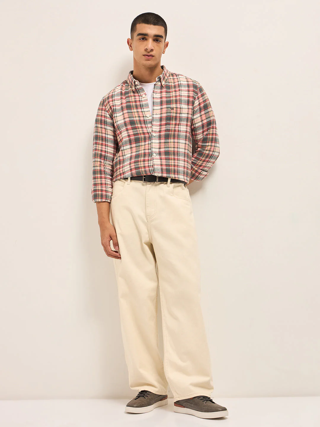 Men Multi-Color Checked Flannel Shirt - Image 4