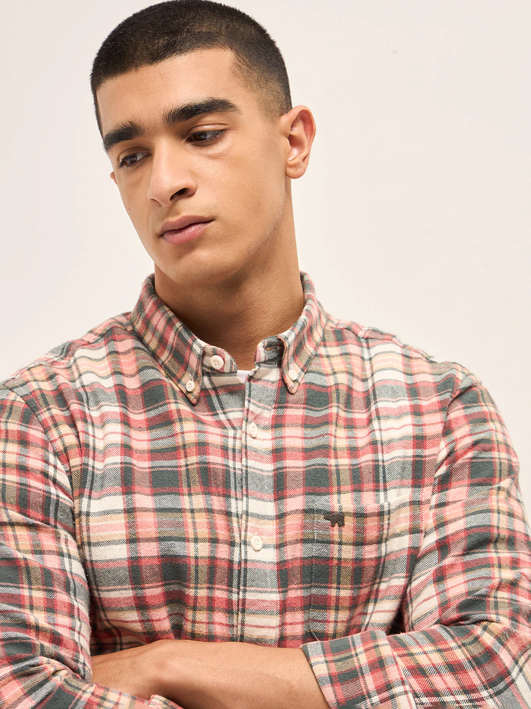 Men Multi-Color Checked Flannel Shirt - Image 5
