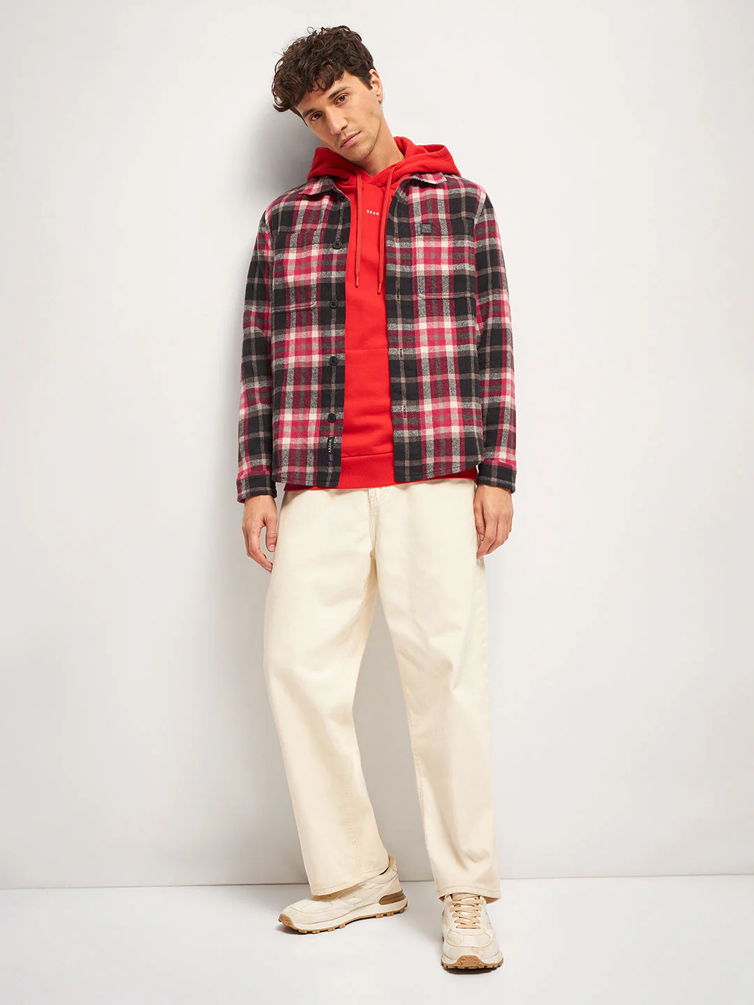 Men Multi-Color Checked Regular Fit Overshirt - Image 4