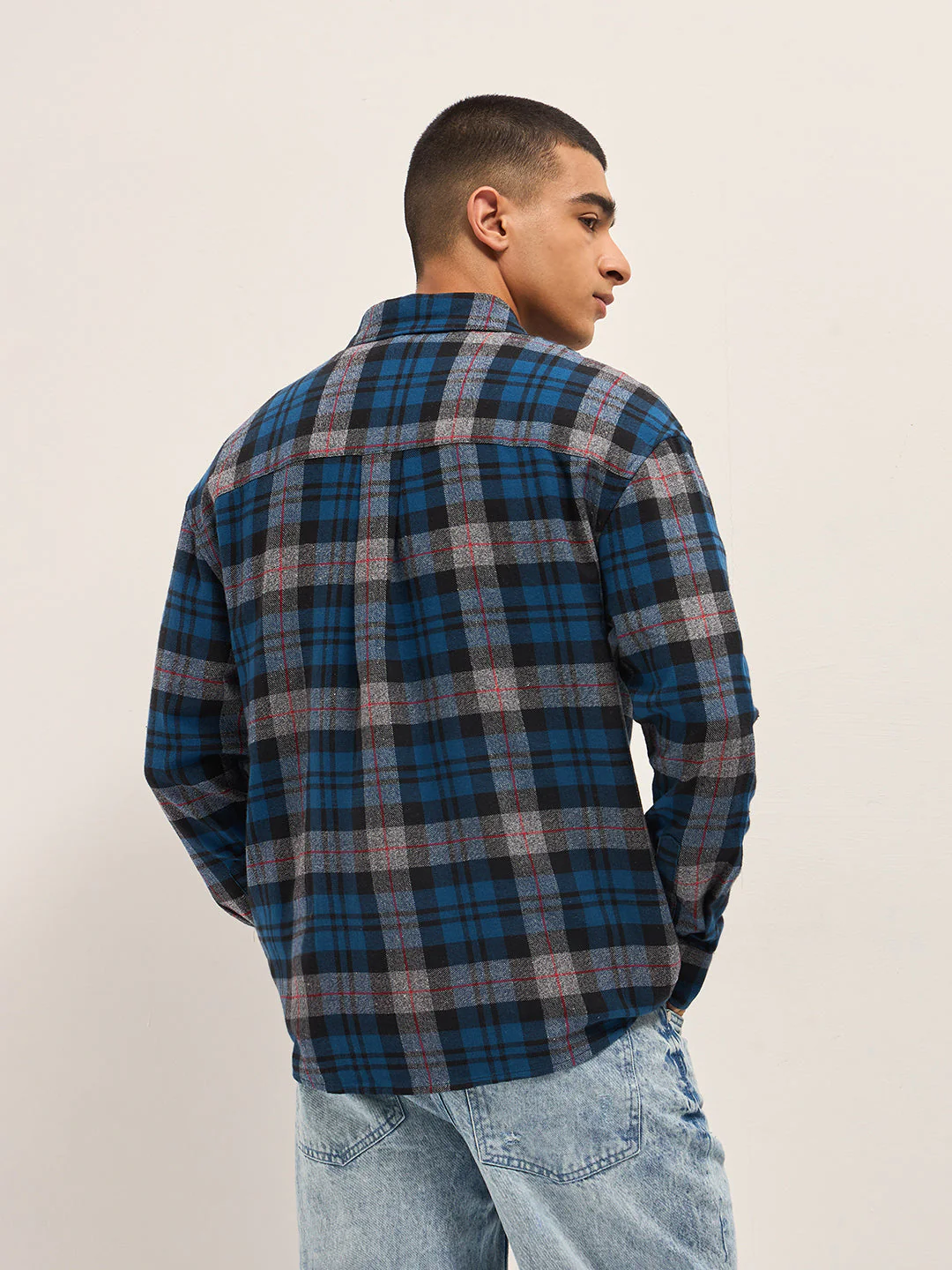 Men Multi-Color Checked Relax Fit Casual Shirt - Image 2
