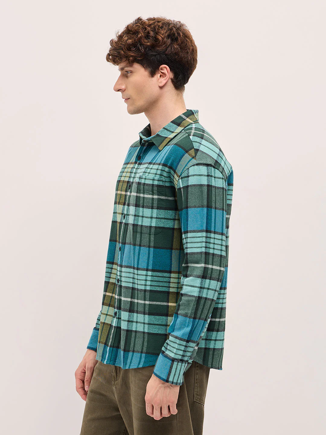 Men Multi-Color Checked Relax Fit Casual Shirt - Image 3