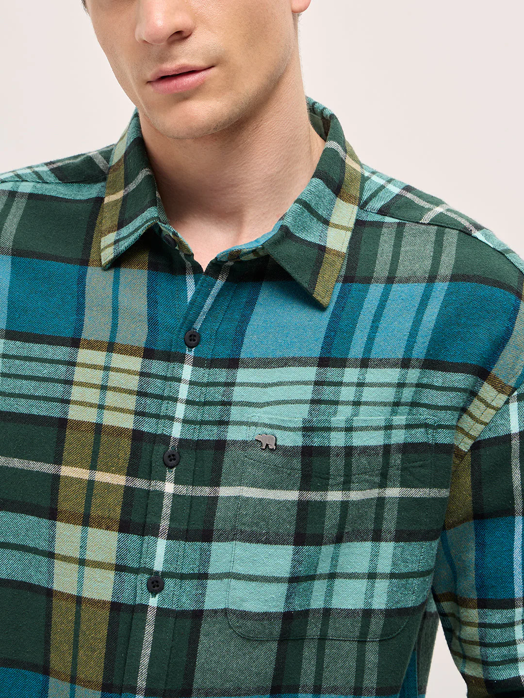 Men Multi-Color Checked Relax Fit Casual Shirt - Image 5