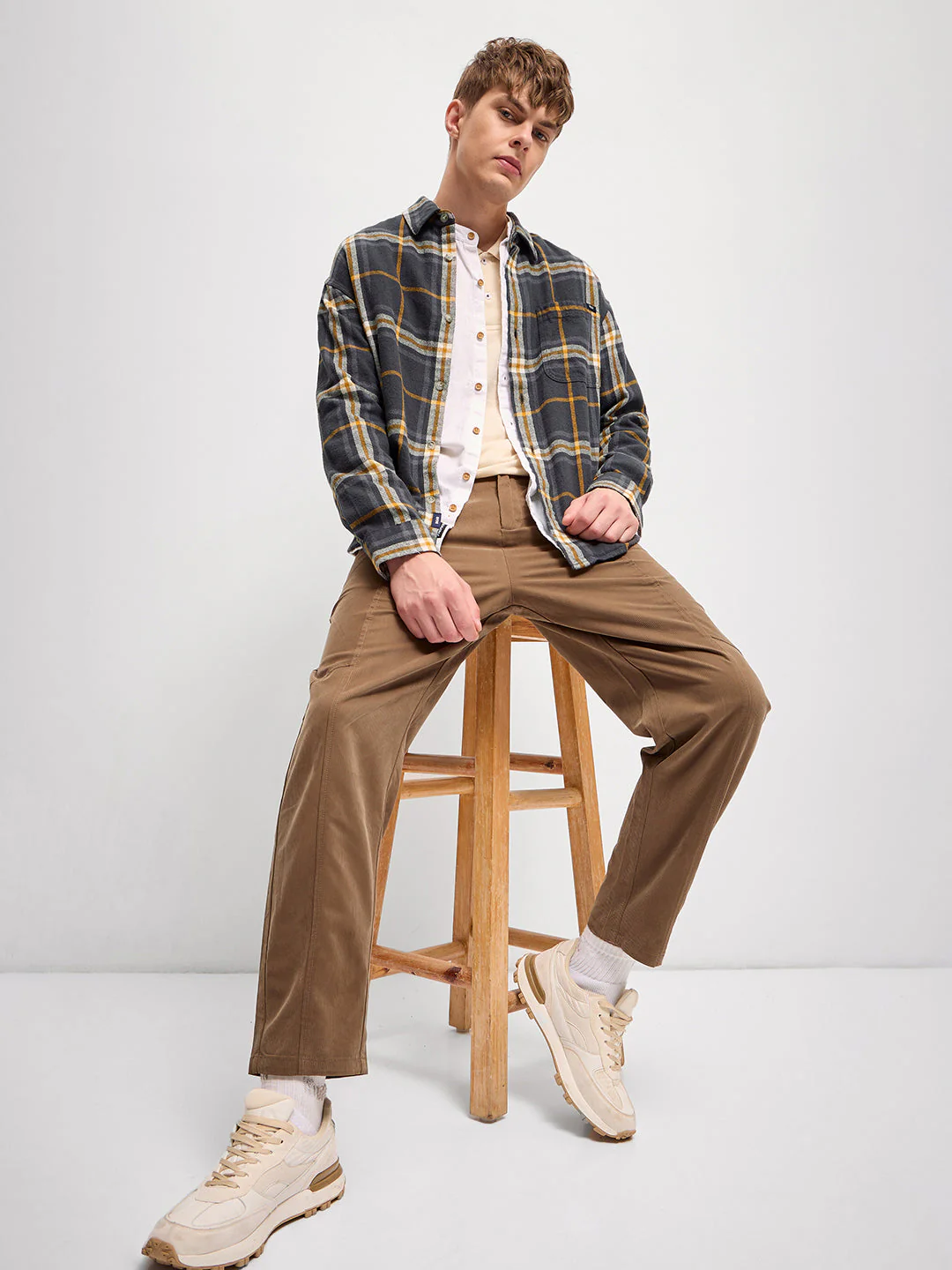 Men Multi-Color Checked Relax Fit OverShirt - Image 4