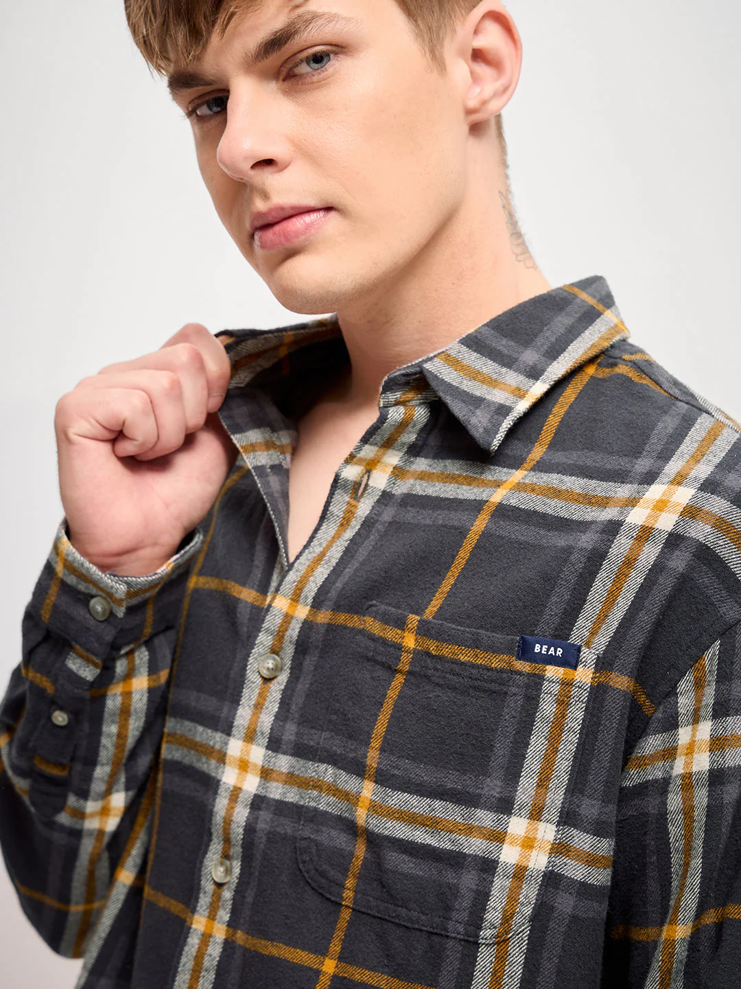 Men Multi-Color Checked Relax Fit OverShirt - Image 5
