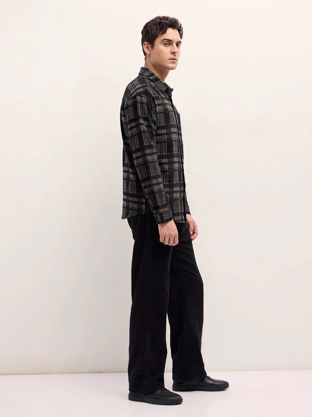 Men Multi-color Checked Relax Fit Overshirt - Image 3