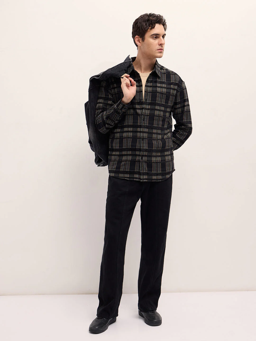 Men Multi-color Checked Relax Fit Overshirt - Image 4