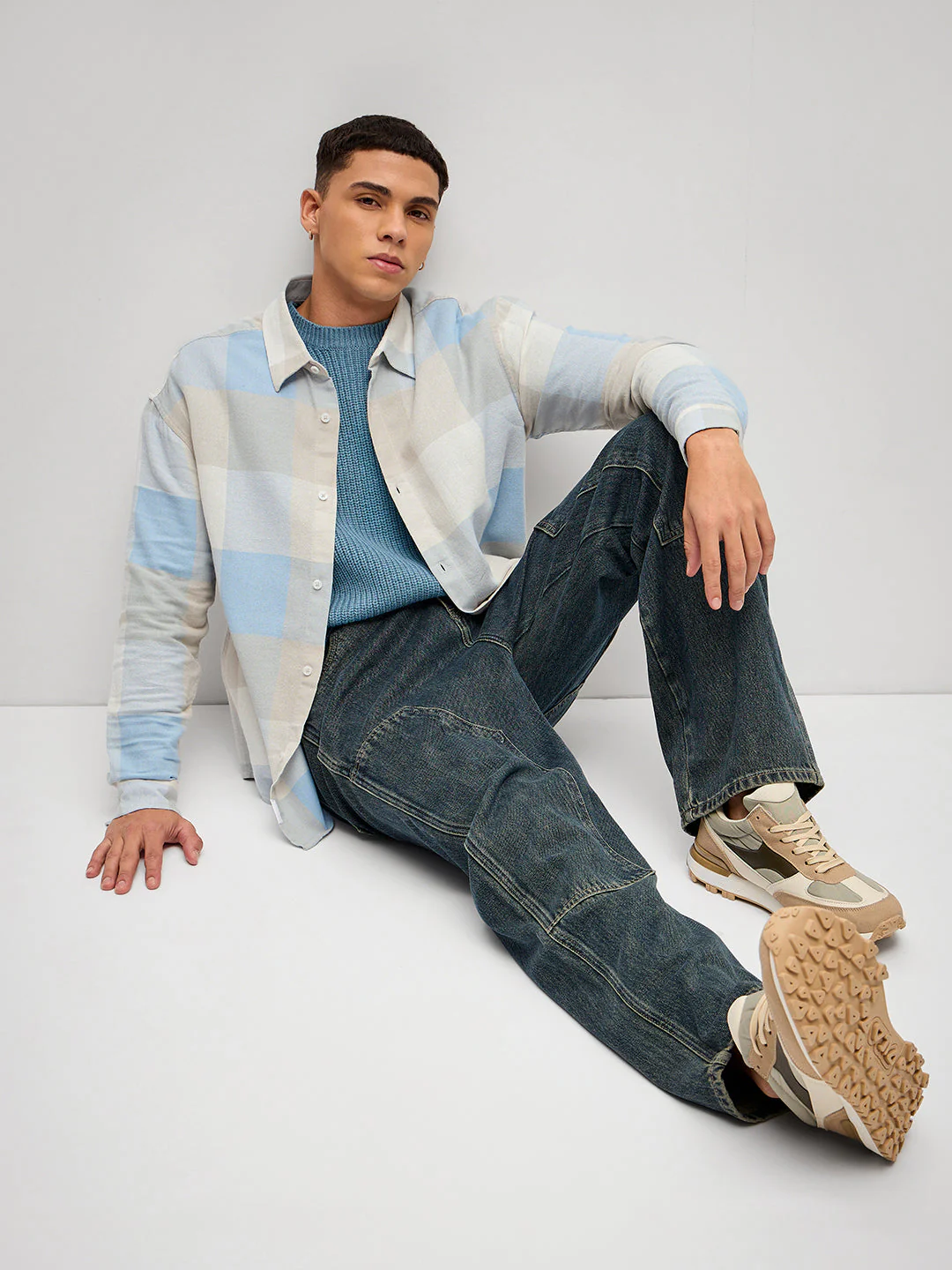 Men Multi-Color Checked Relax Fit OverShirt - Image 4