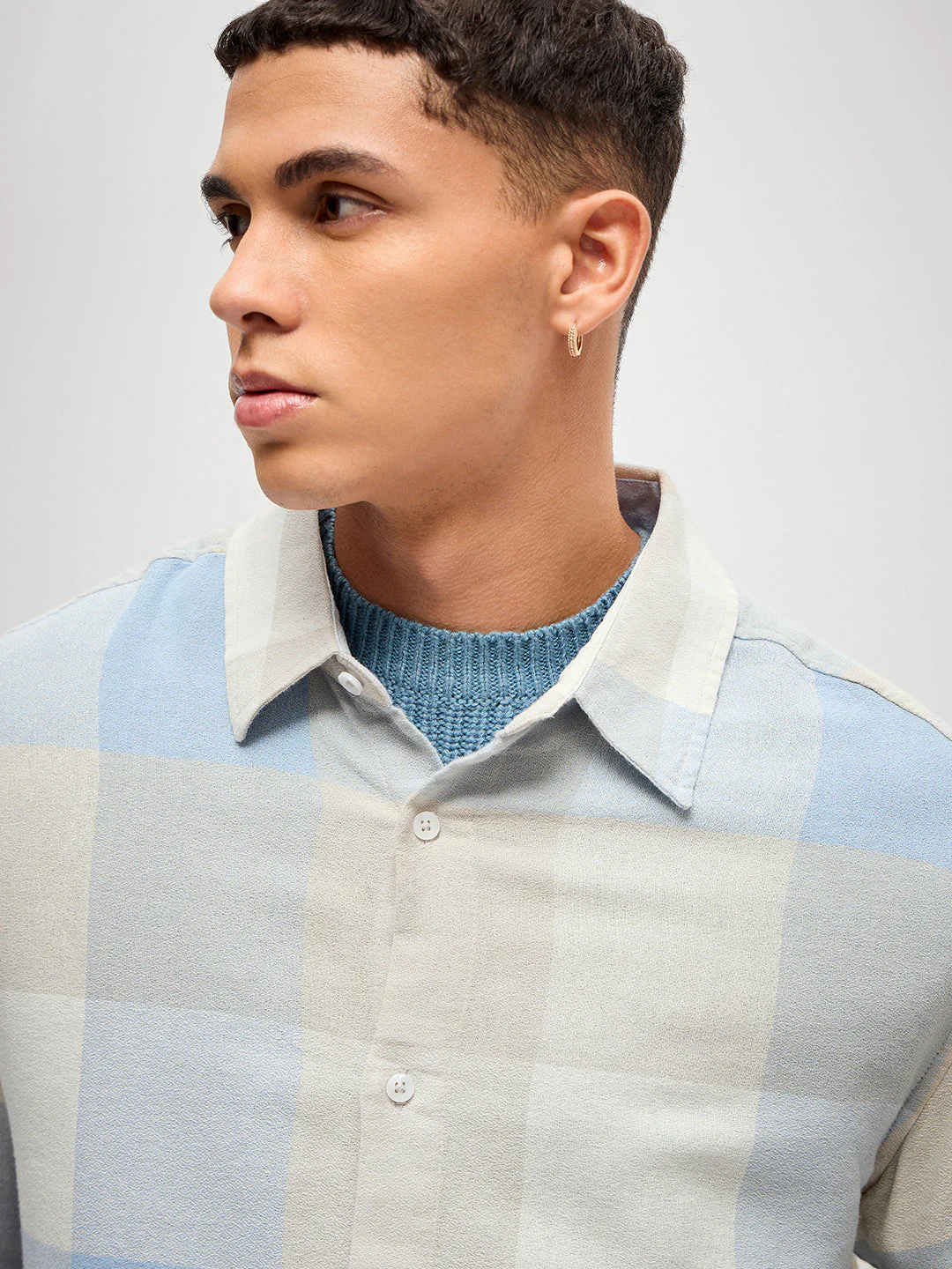 Men Multi-Color Checked Relax Fit OverShirt - Image 5