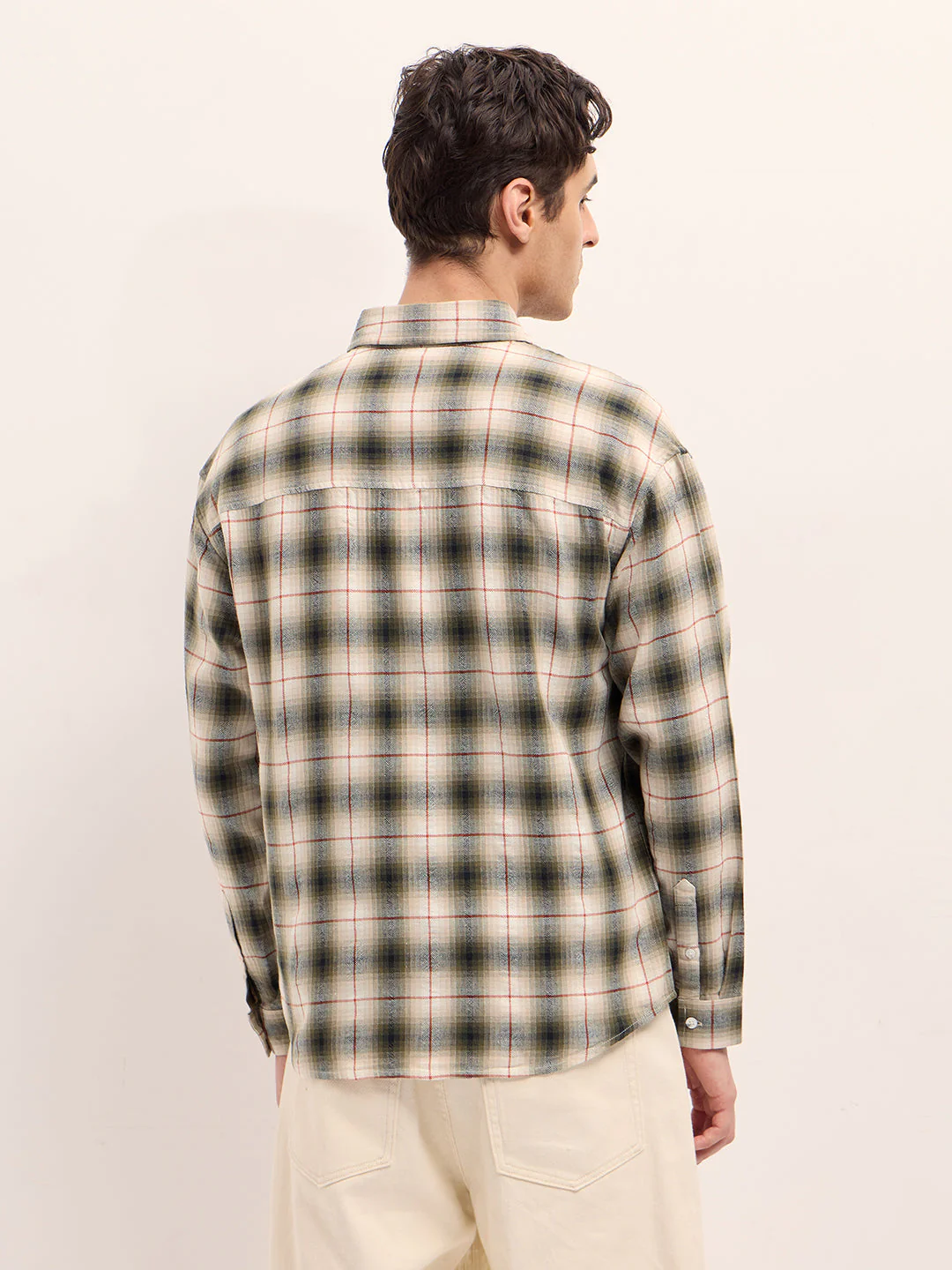 Men Multi-color Checked Relax Fit Overshirt - Image 2