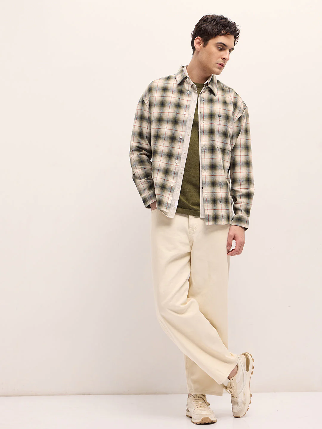 Men Multi-color Checked Relax Fit Overshirt - Image 4