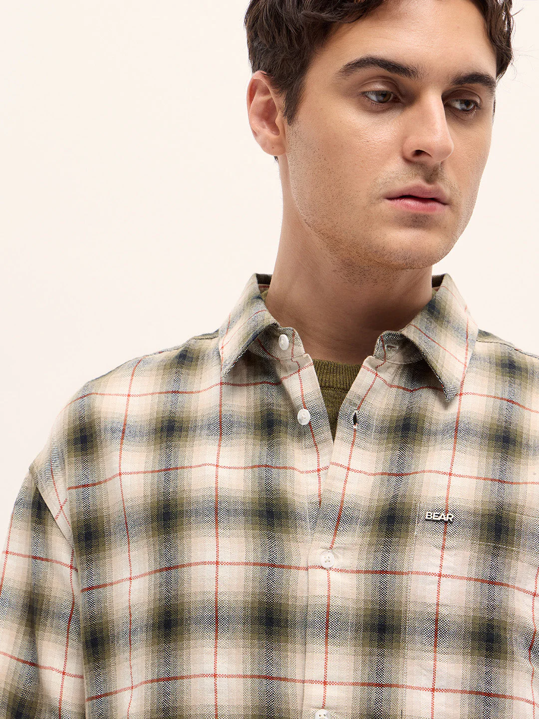 Men Multi-color Checked Relax Fit Overshirt - Image 5