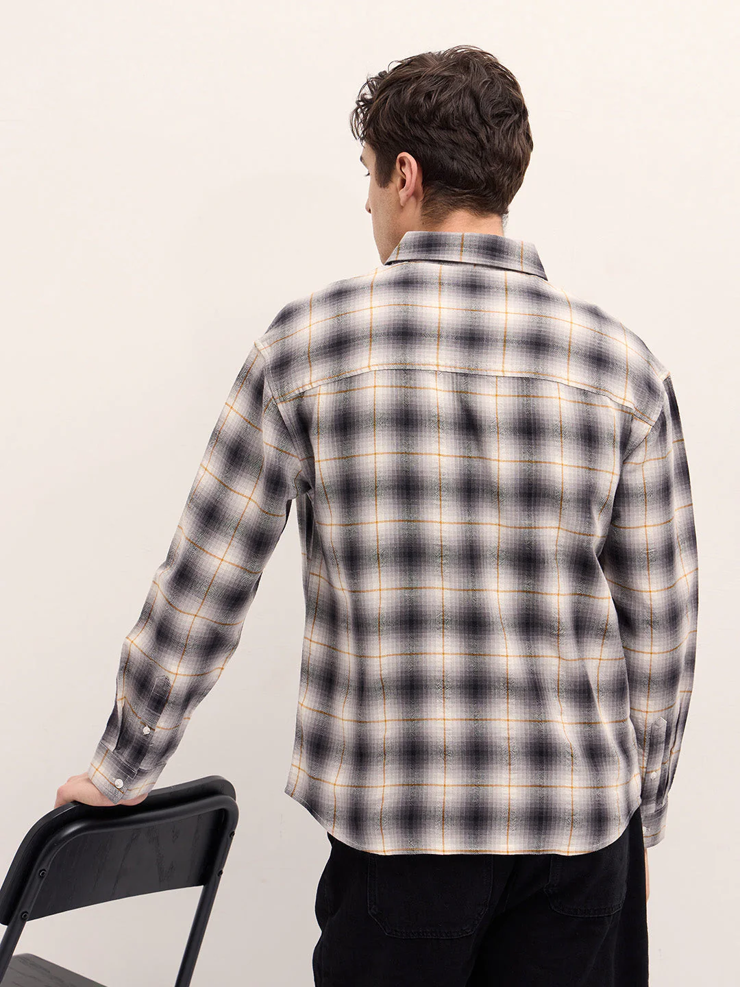 Men Multi-color Checked Relax Fit Overshirt - Image 2