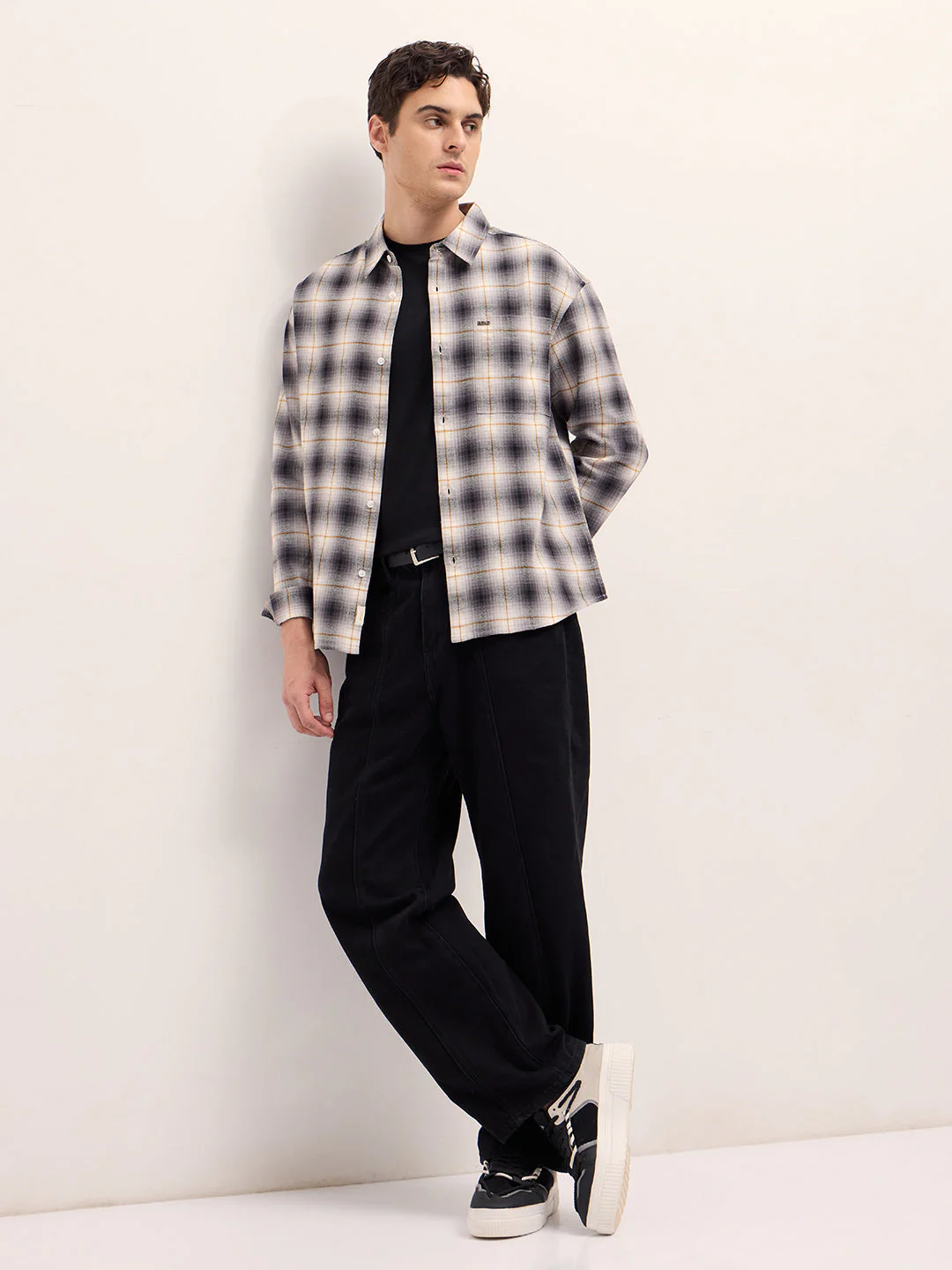 Men Multi-color Checked Relax Fit Overshirt - Image 4