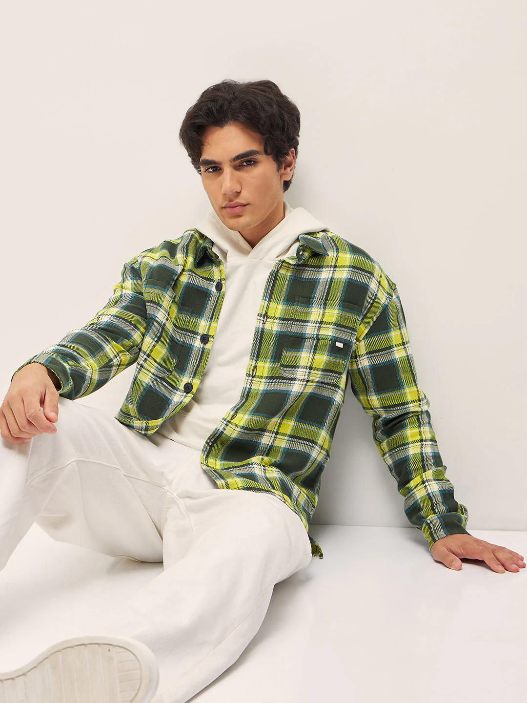 Men Multi-Color Checked Relaxed Fit Shacket
