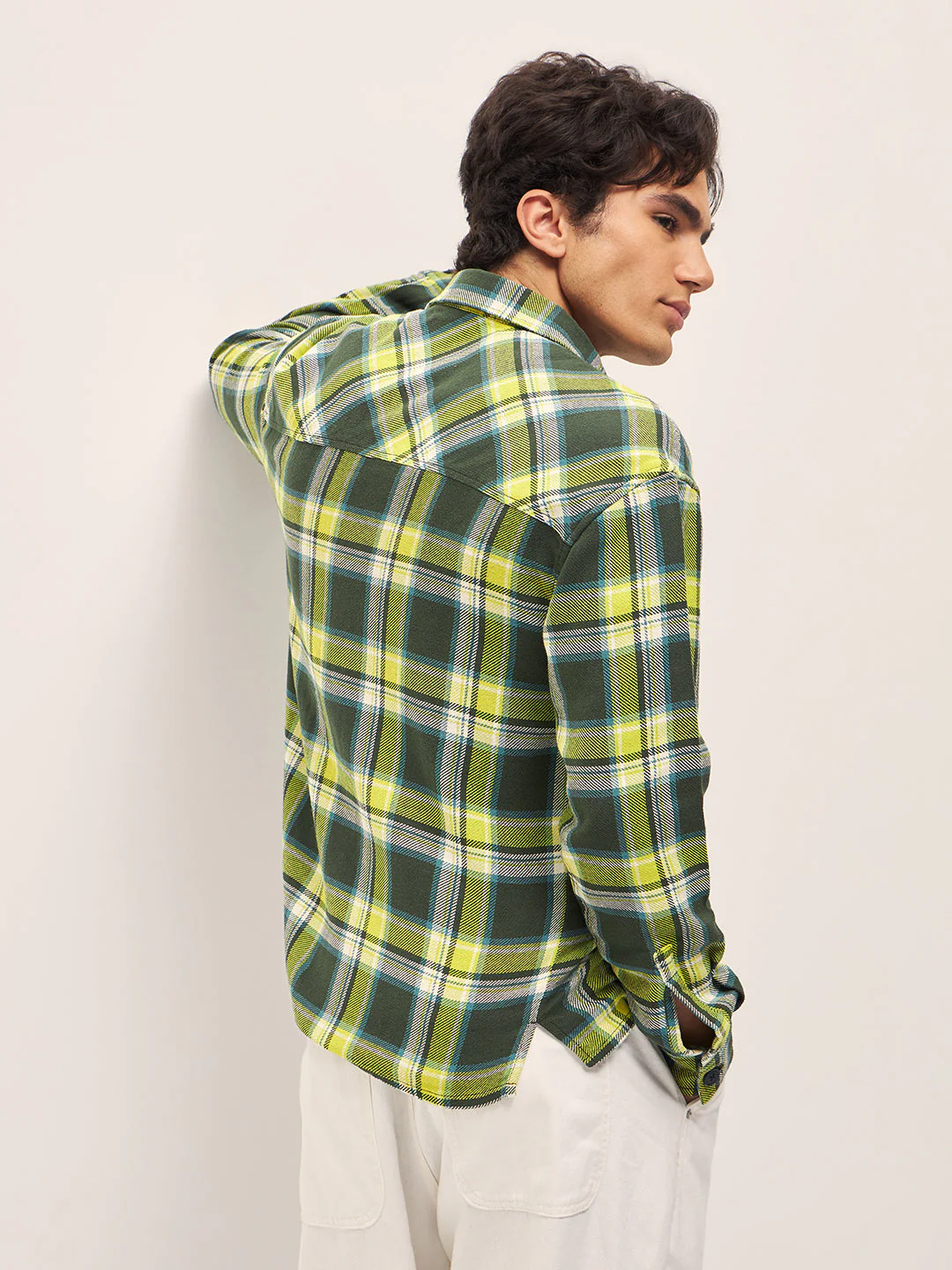 Men Multi-Color Checked Relaxed Fit Shacket - Image 2