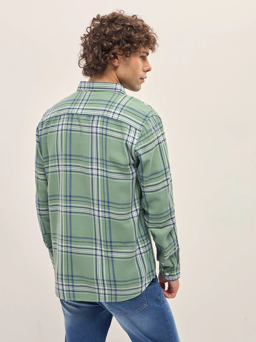 Men Multi-Color Checked Slim Fit Casual Shirt - Image 2