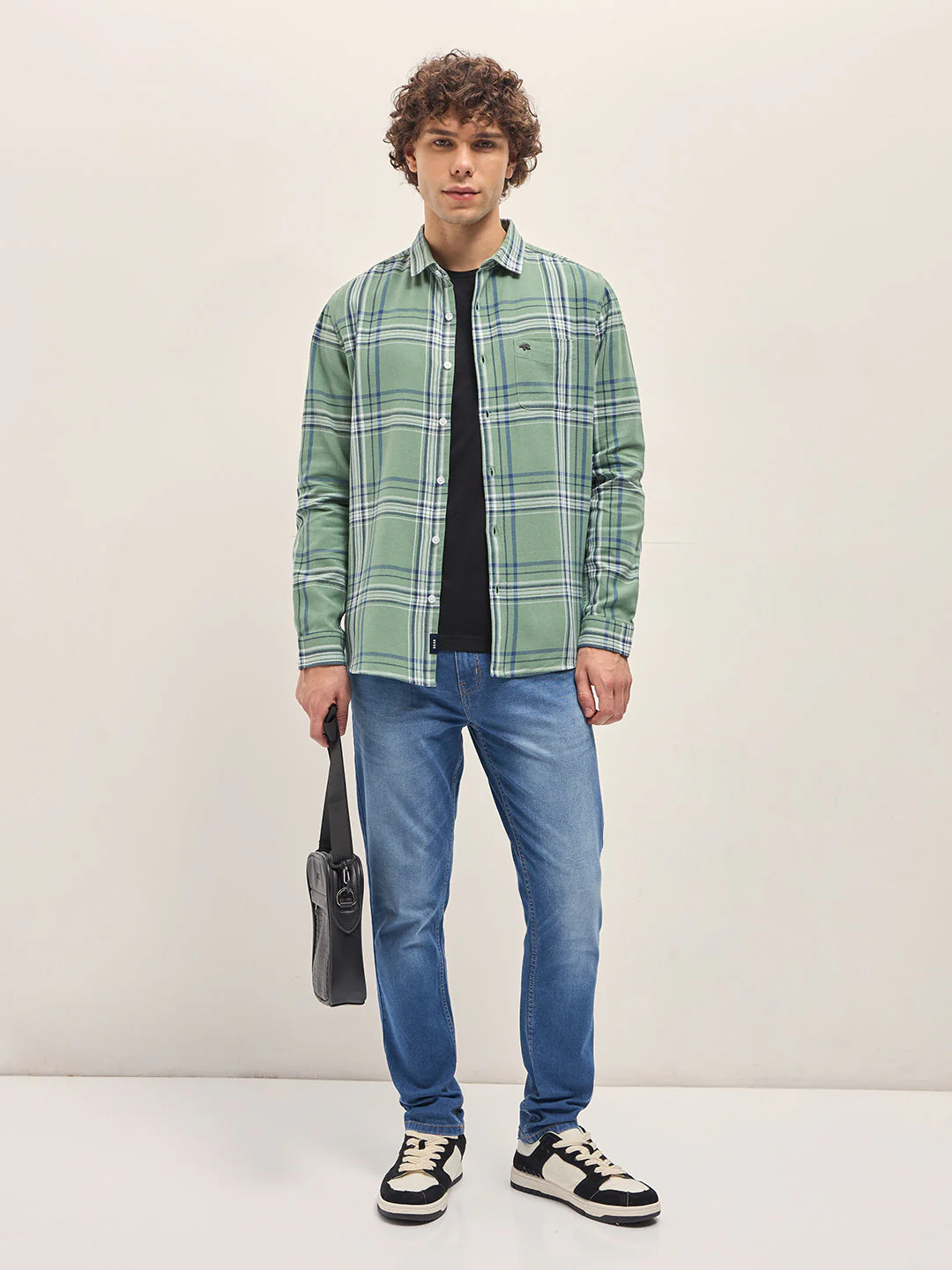 Men Multi-Color Checked Slim Fit Casual Shirt - Image 4
