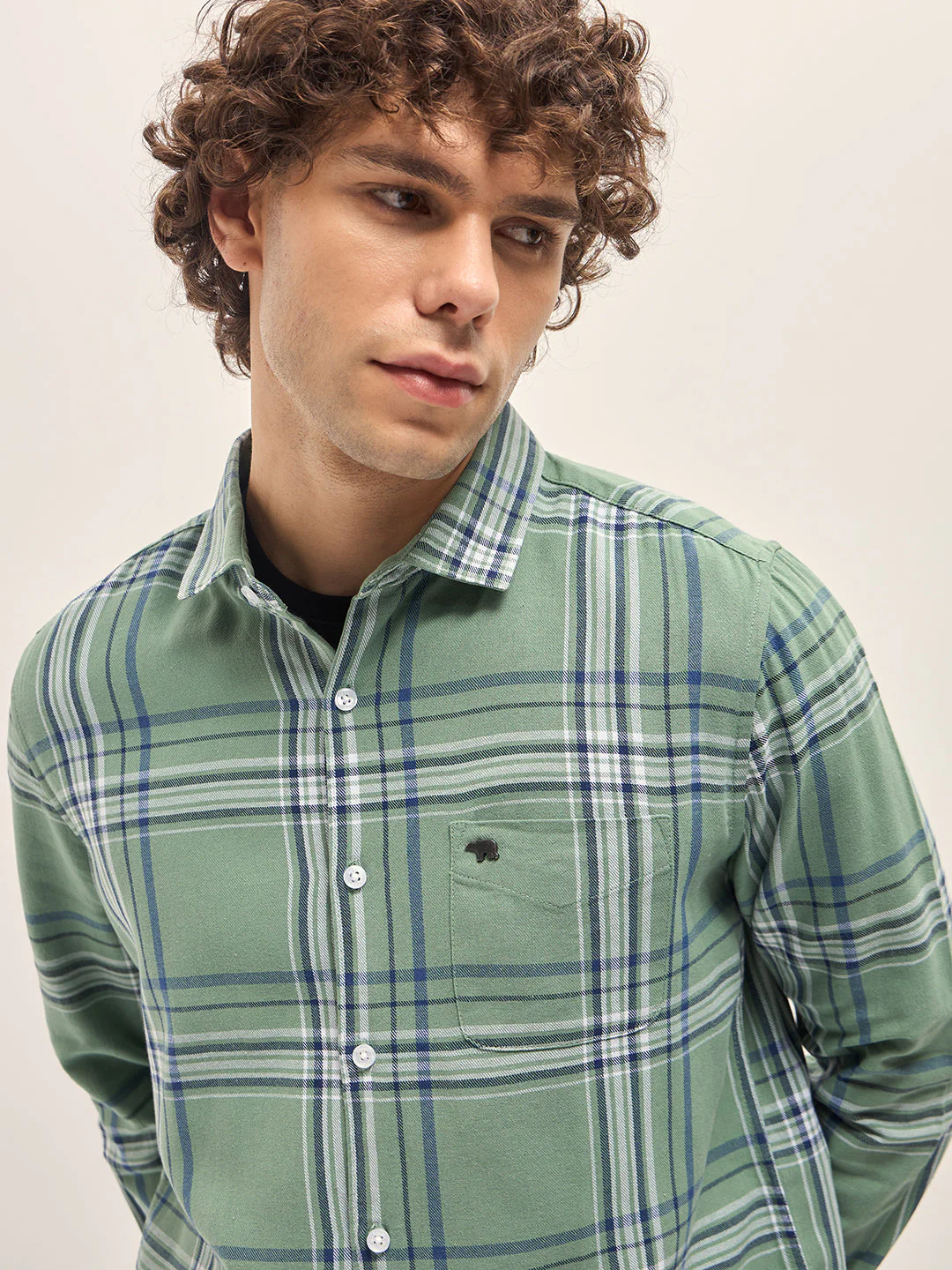 Men Multi-Color Checked Slim Fit Casual Shirt - Image 5