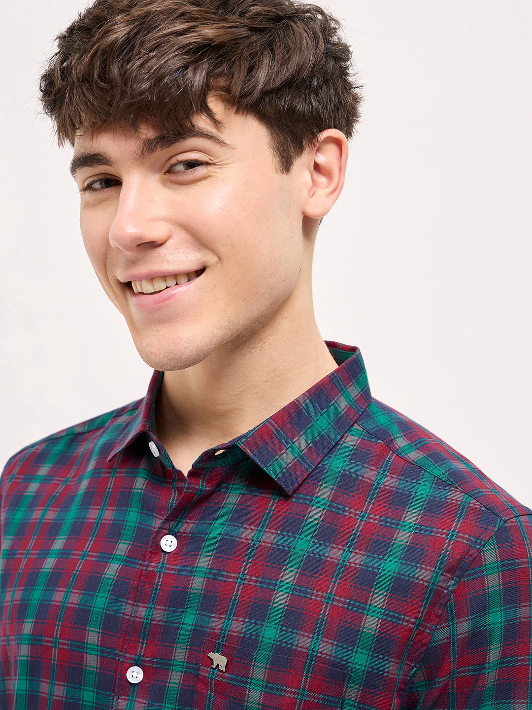 Men Multi-Color Checked Slim Fit Casual Shirt - Image 5
