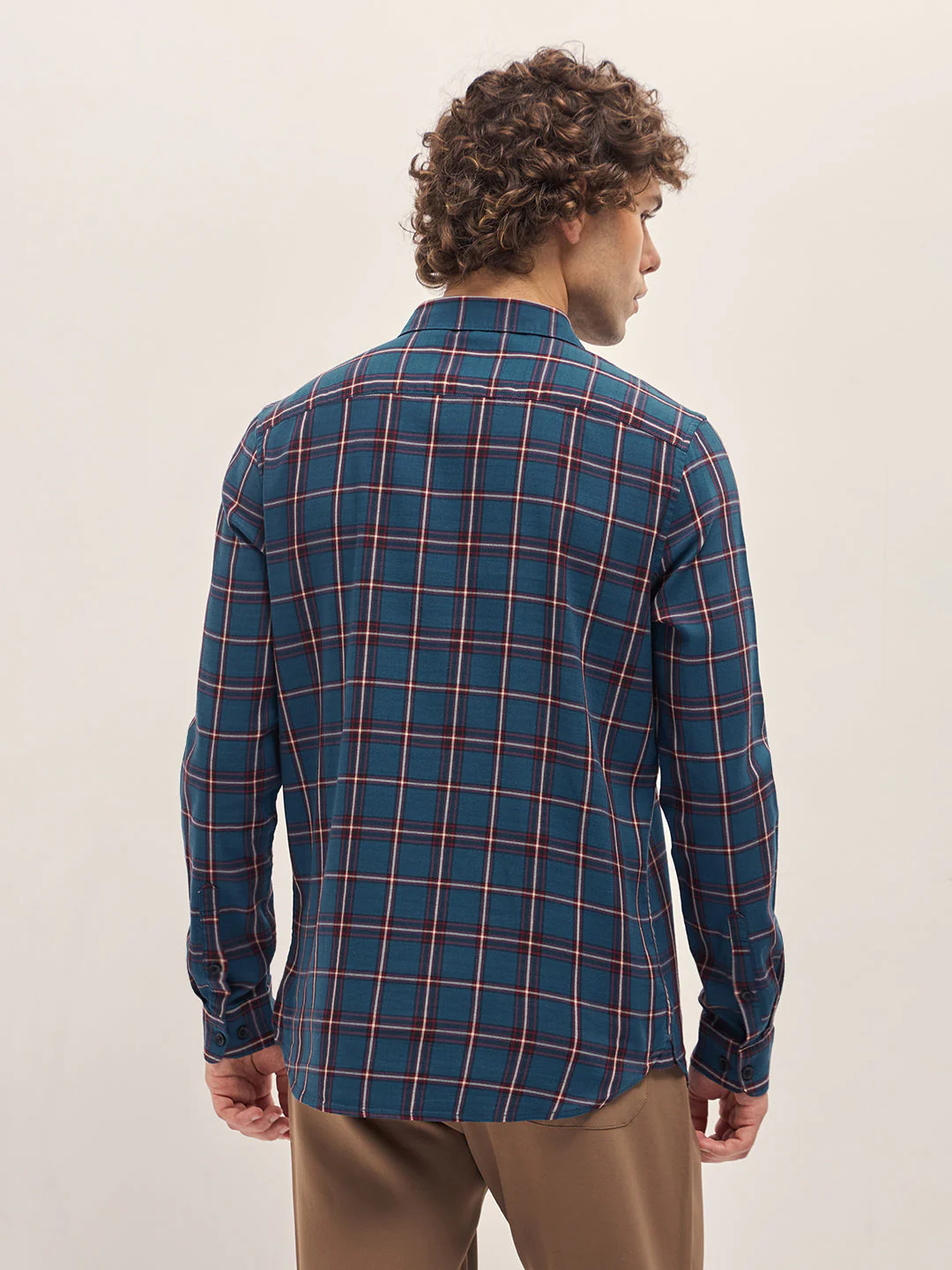Men Multi-Color Checked Slim Fit Casual Shirt - Image 2