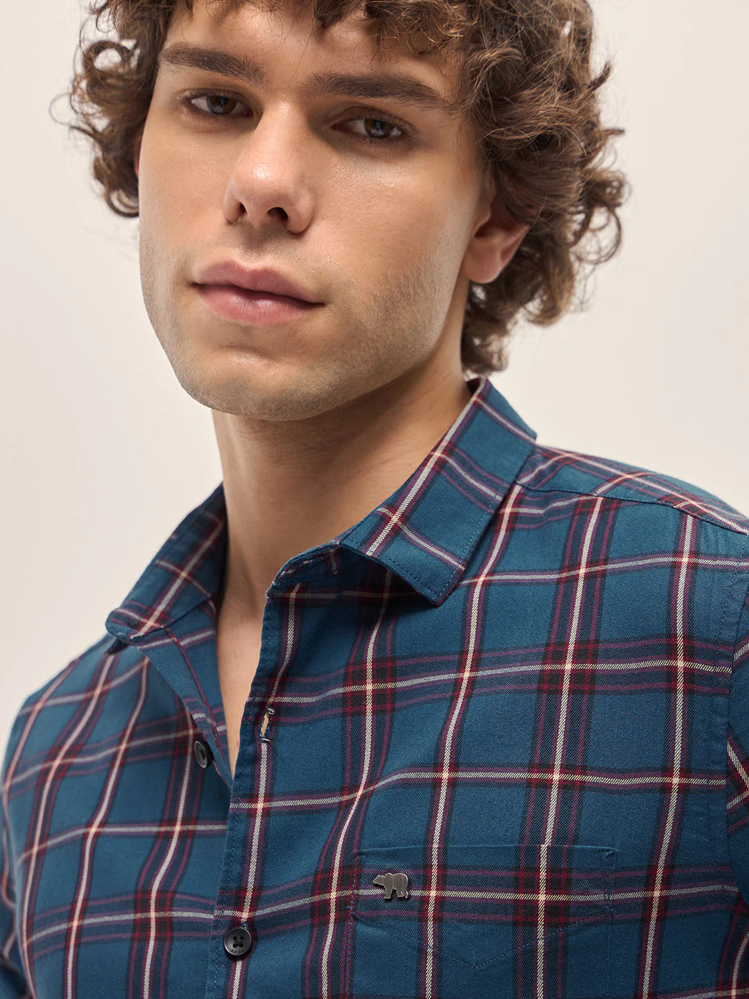 Men Multi-Color Checked Slim Fit Casual Shirt - Image 5