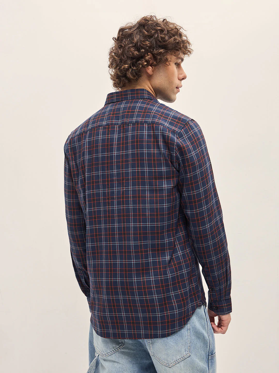 Men Multi-Color Checked Slim Fit Casual Shirt - Image 2