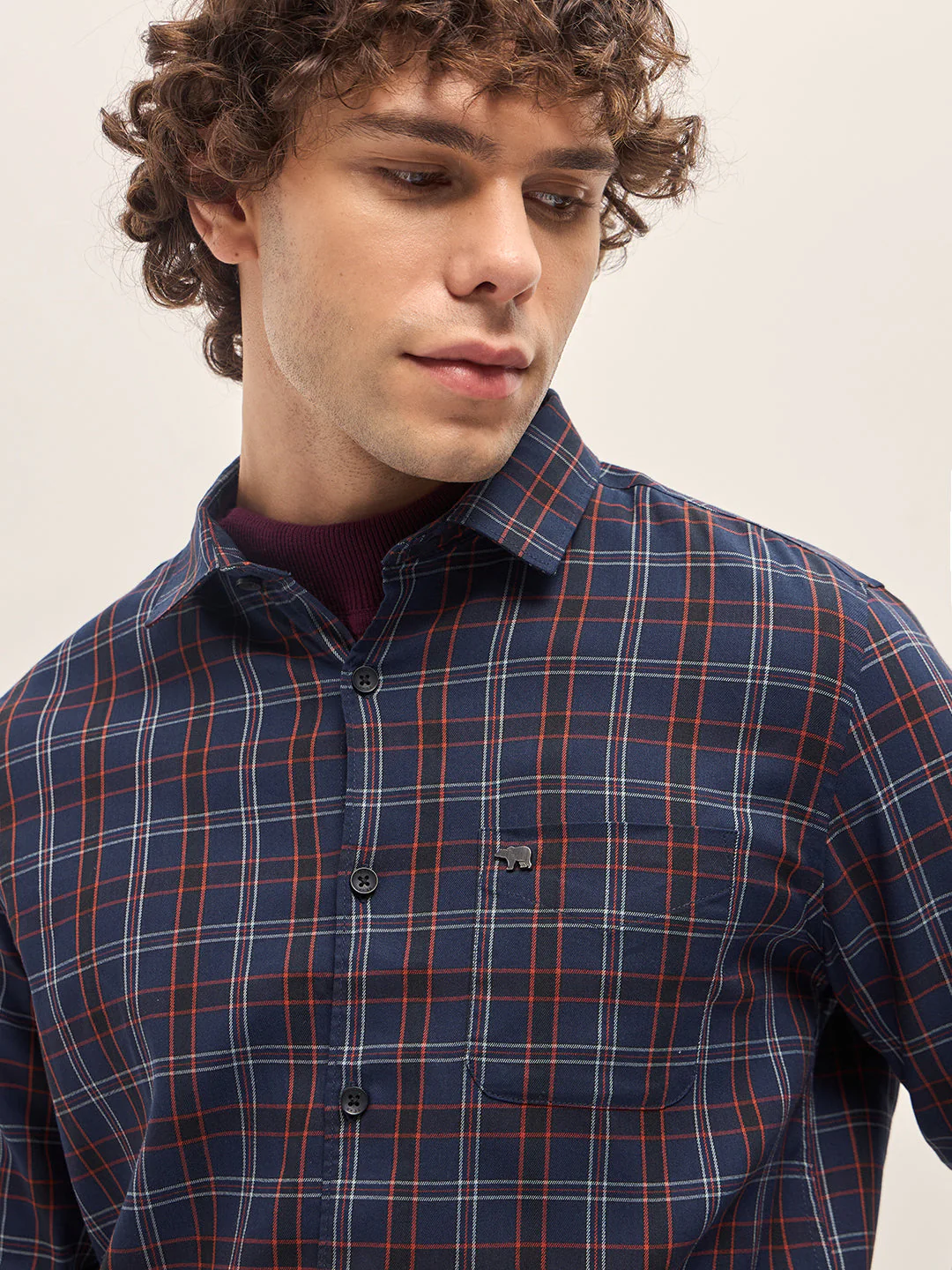 Men Multi-Color Checked Slim Fit Casual Shirt - Image 5