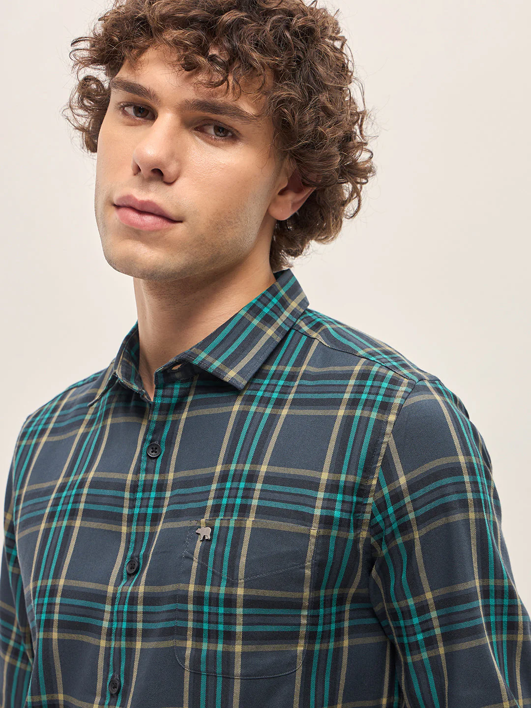 Men Multi-Color Checked Slim Fit Casual Shirt - Image 5