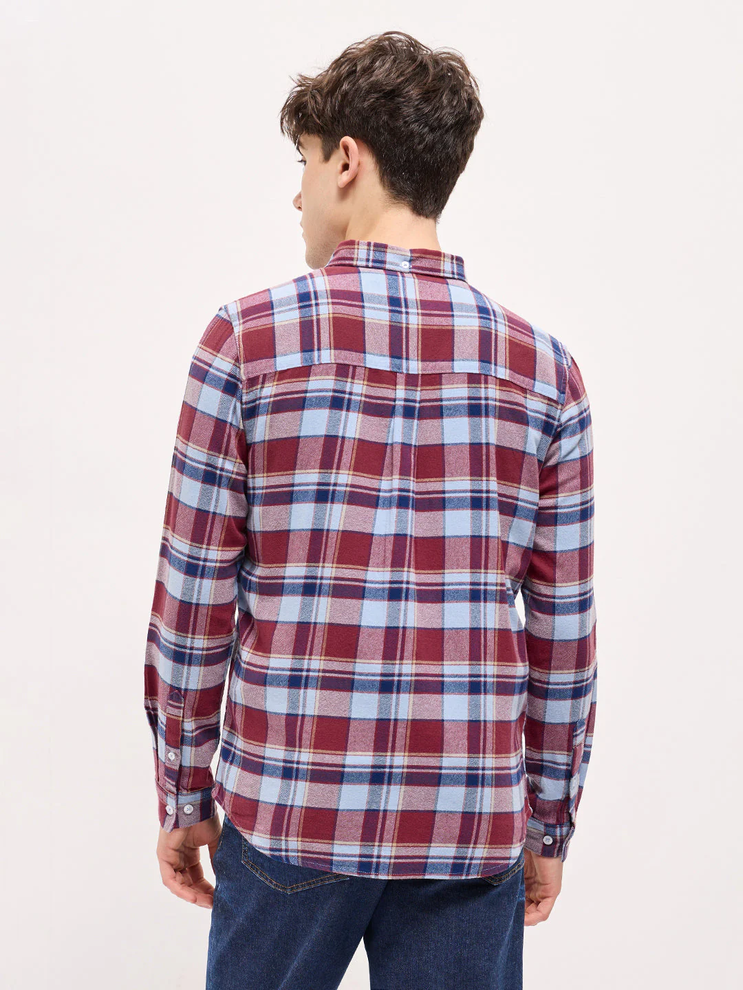Men Multi-Color Checked Slim Fit Casual Shirt - Image 2