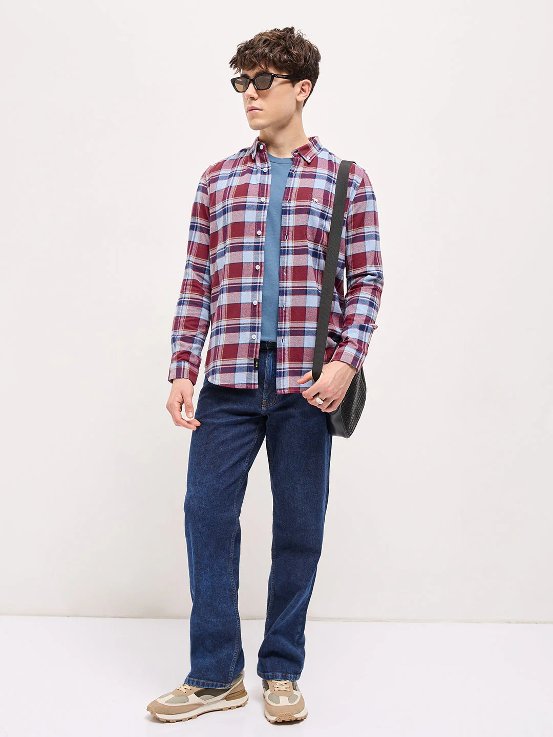 Men Multi-Color Checked Slim Fit Casual Shirt - Image 4