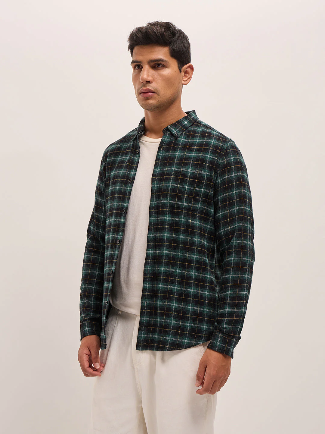 Men Multi-Color Checked Slim Fit Casual Shirt - Image 3