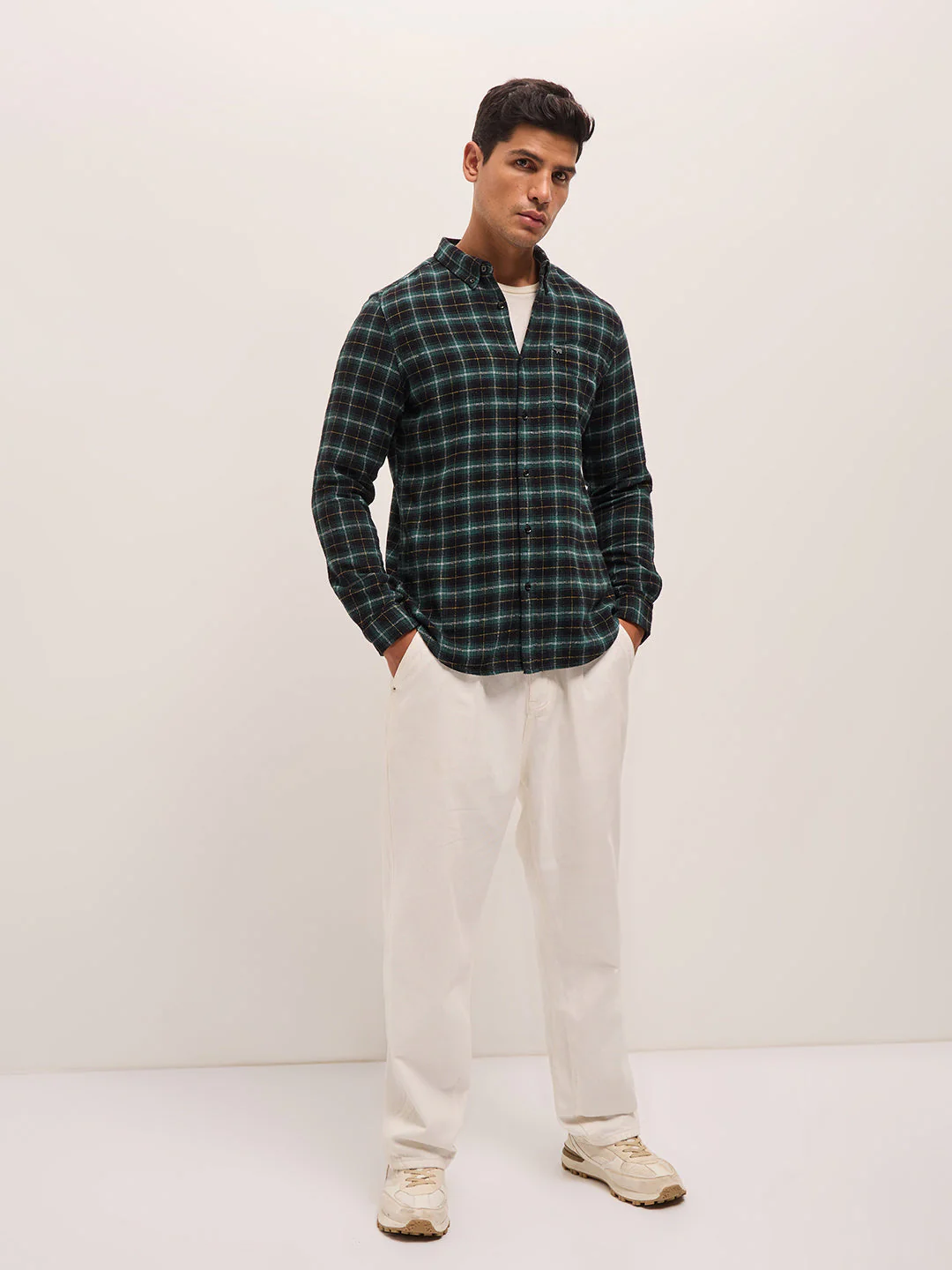 Men Multi-Color Checked Slim Fit Casual Shirt - Image 4