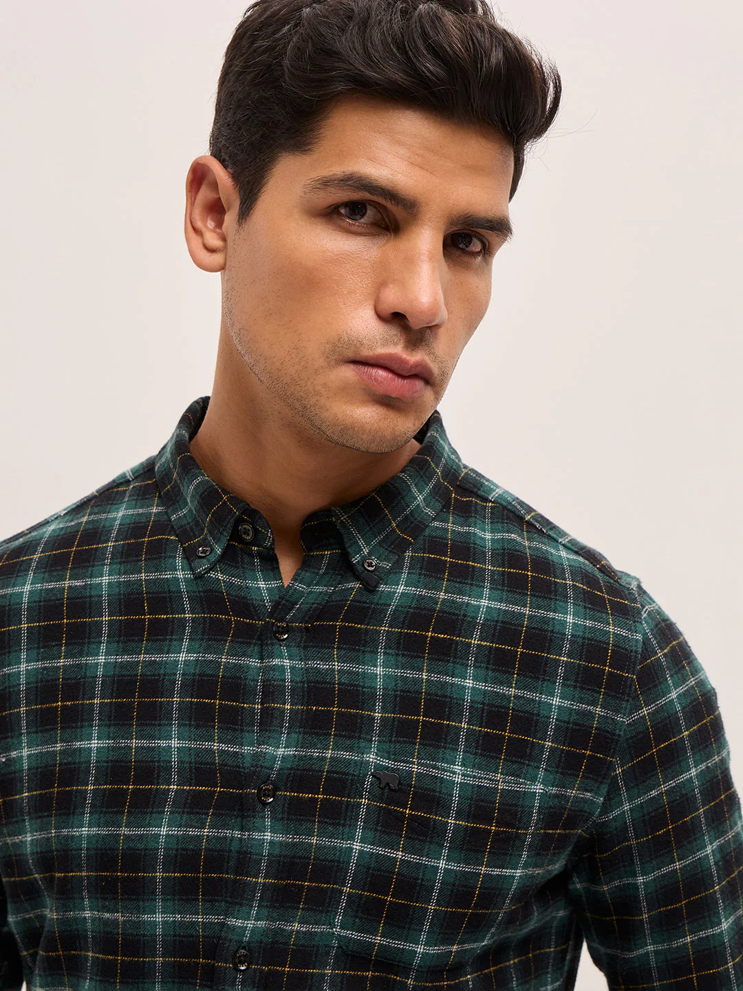 Men Multi-Color Checked Slim Fit Casual Shirt - Image 5