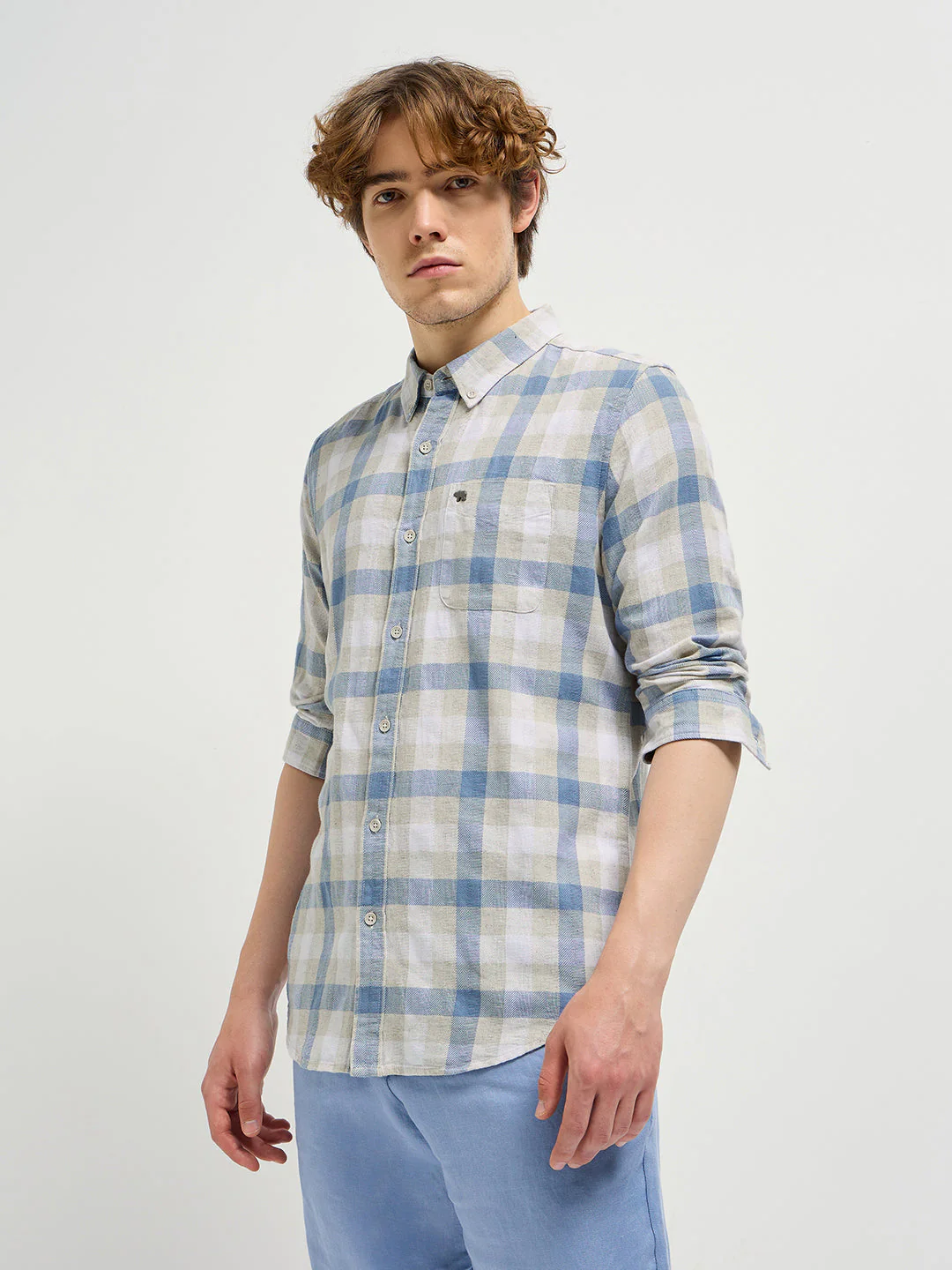 Men Multi-Color Checked Slim Fit Casual Shirt - Image 3