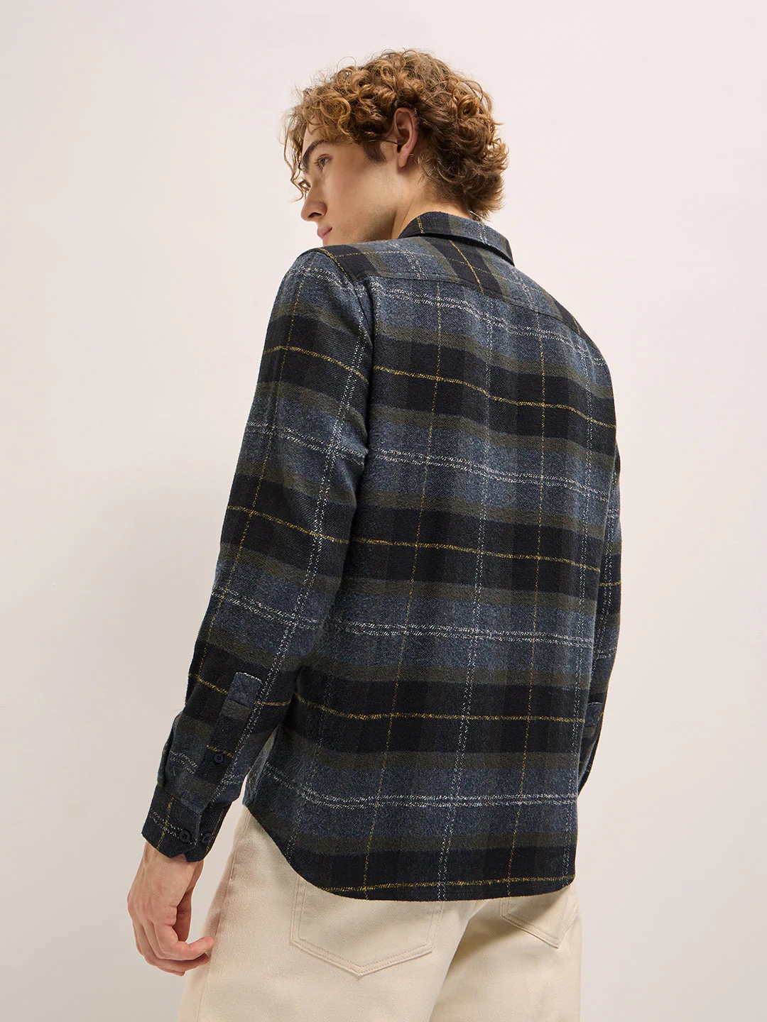 Men Multi-Color Checked Slim Fit Casual Shirt - Image 2