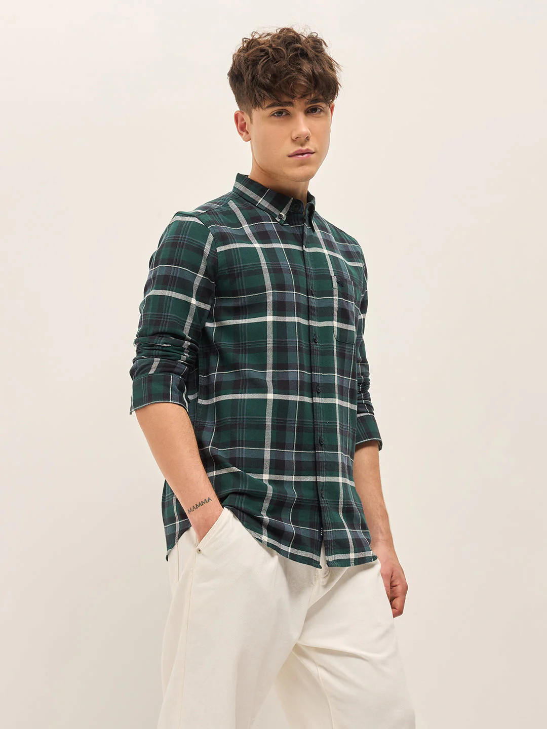 Men Multi-Color Checked Slim Fit Casual Shirt - Image 3