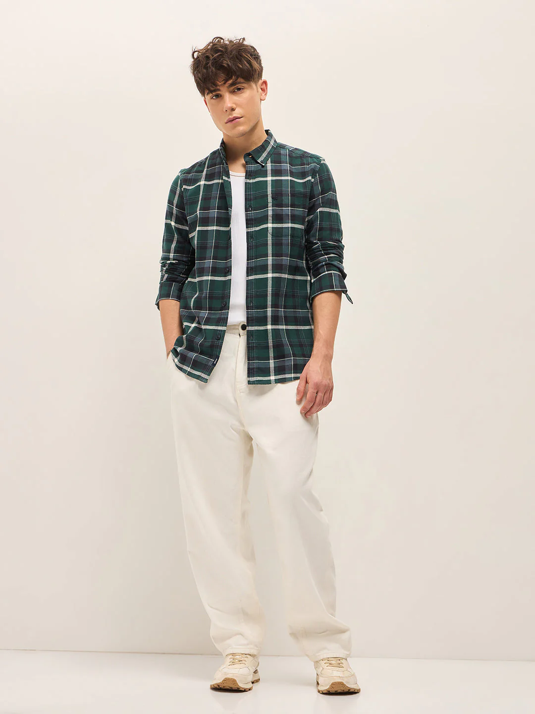 Men Multi-Color Checked Slim Fit Casual Shirt - Image 4