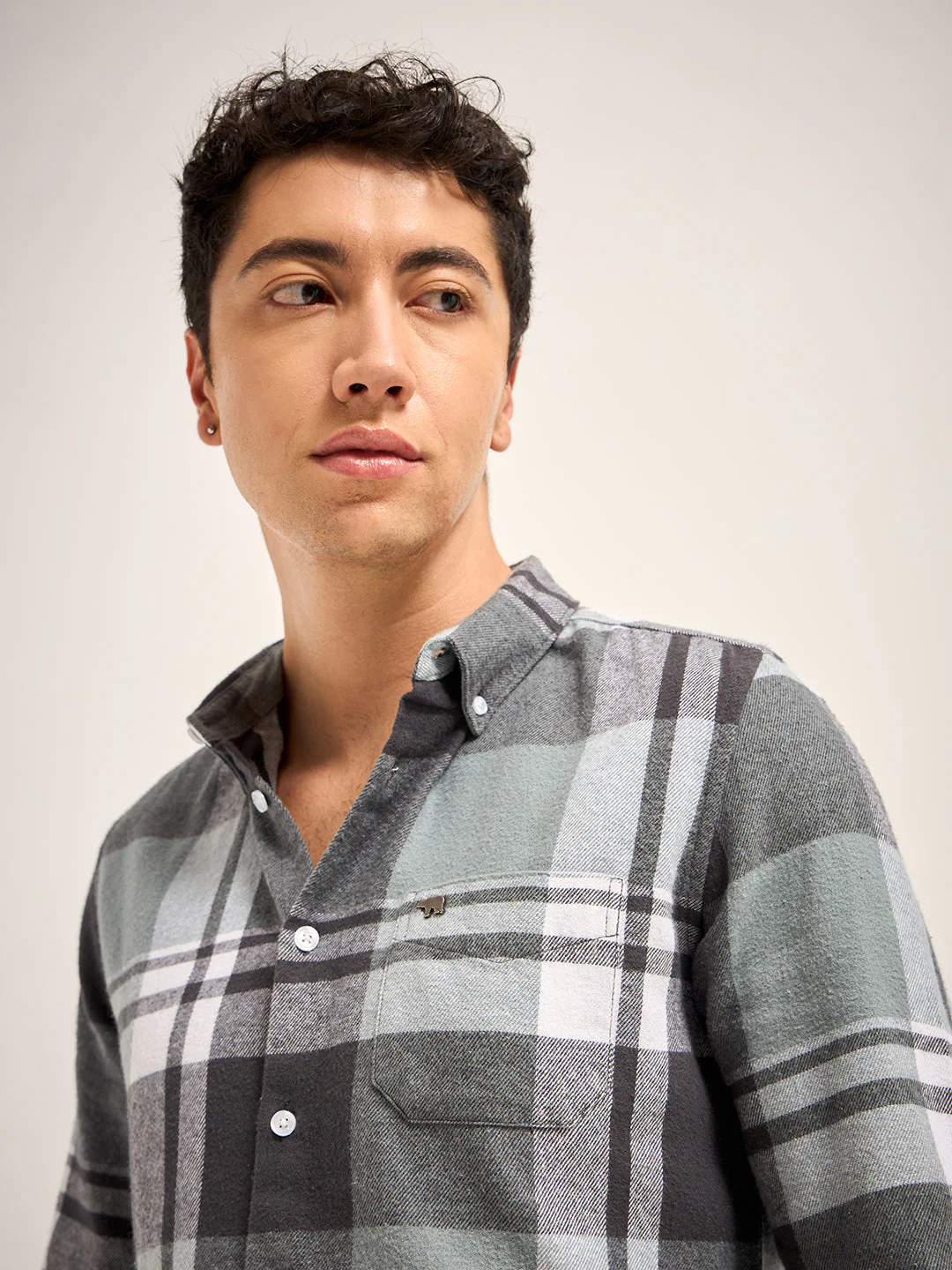 Men Multi-Color Checked Slim Fit Casual Shirt - Image 5