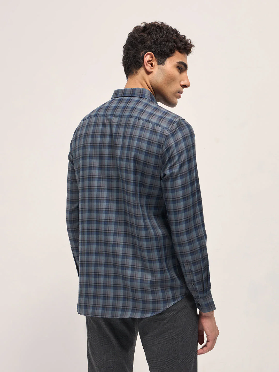 Men Multi-Color Checked Tailored Fit Formal Shirt - Image 2