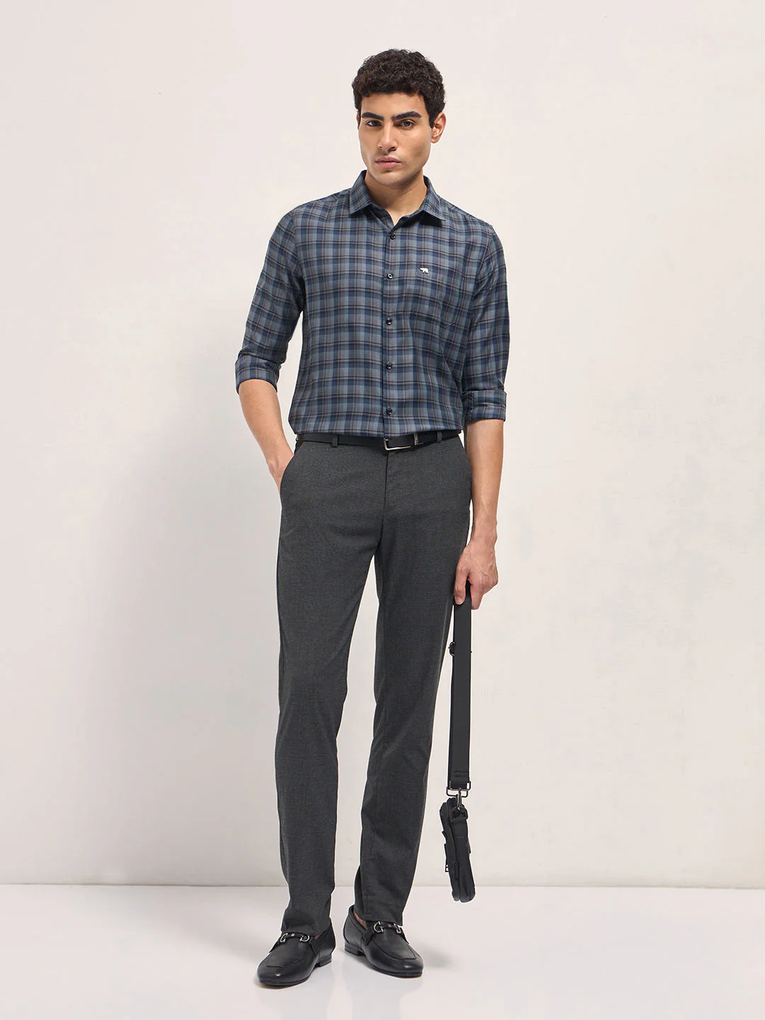 Men Multi-Color Checked Tailored Fit Formal Shirt - Image 4