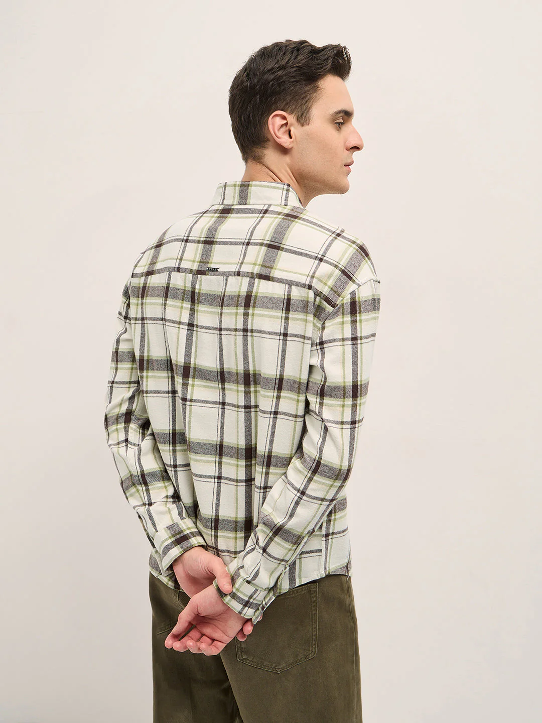 Men Multi-Color Checkered Relax Fit Overshirt - Image 2