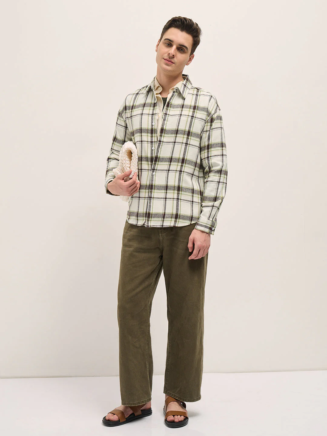 Men Multi-Color Checkered Relax Fit Overshirt - Image 4